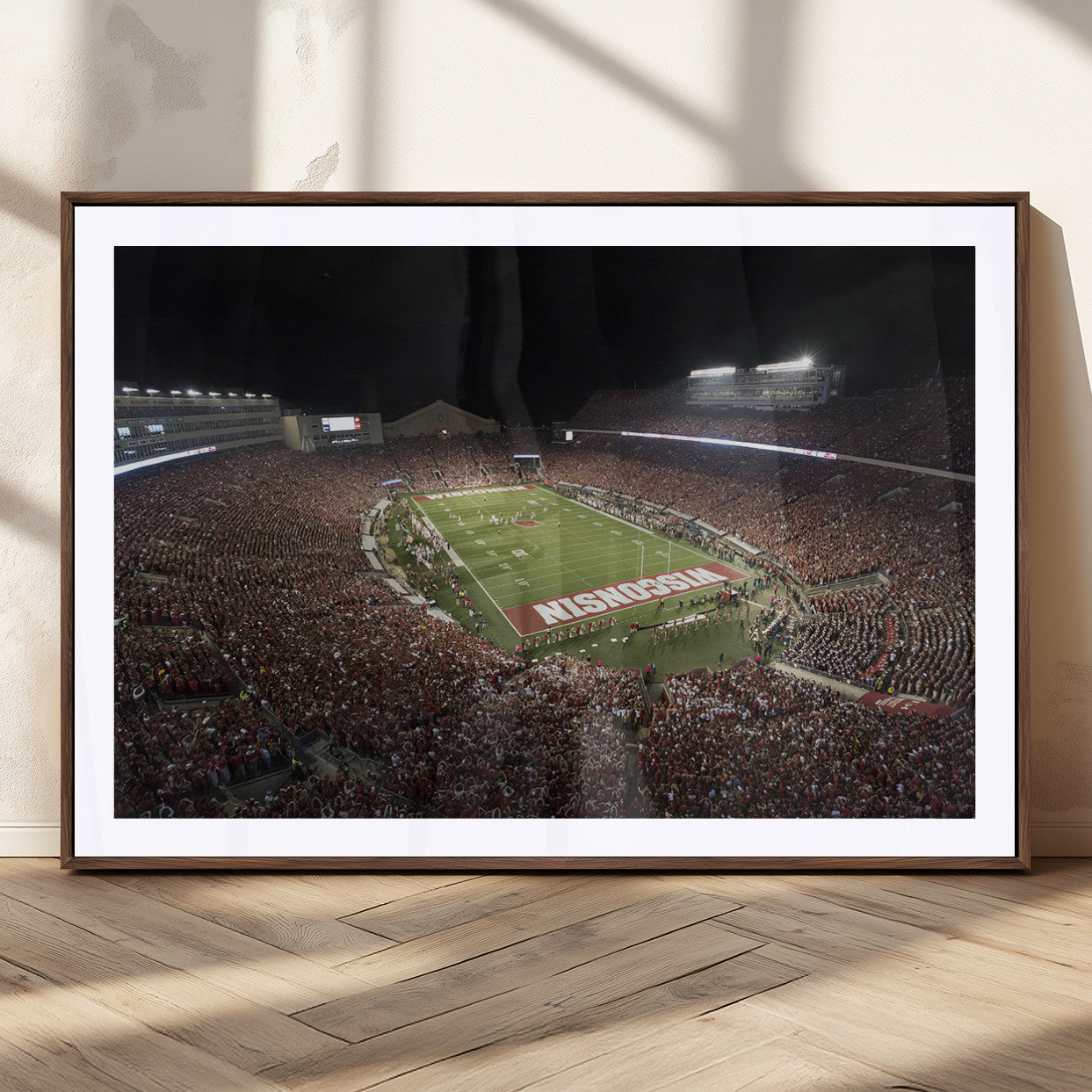 MGC-FP-36x24 - Wisconsin Badgers Football Team Print - Madison Camp Randall Stadium Wall Art Canvas Print