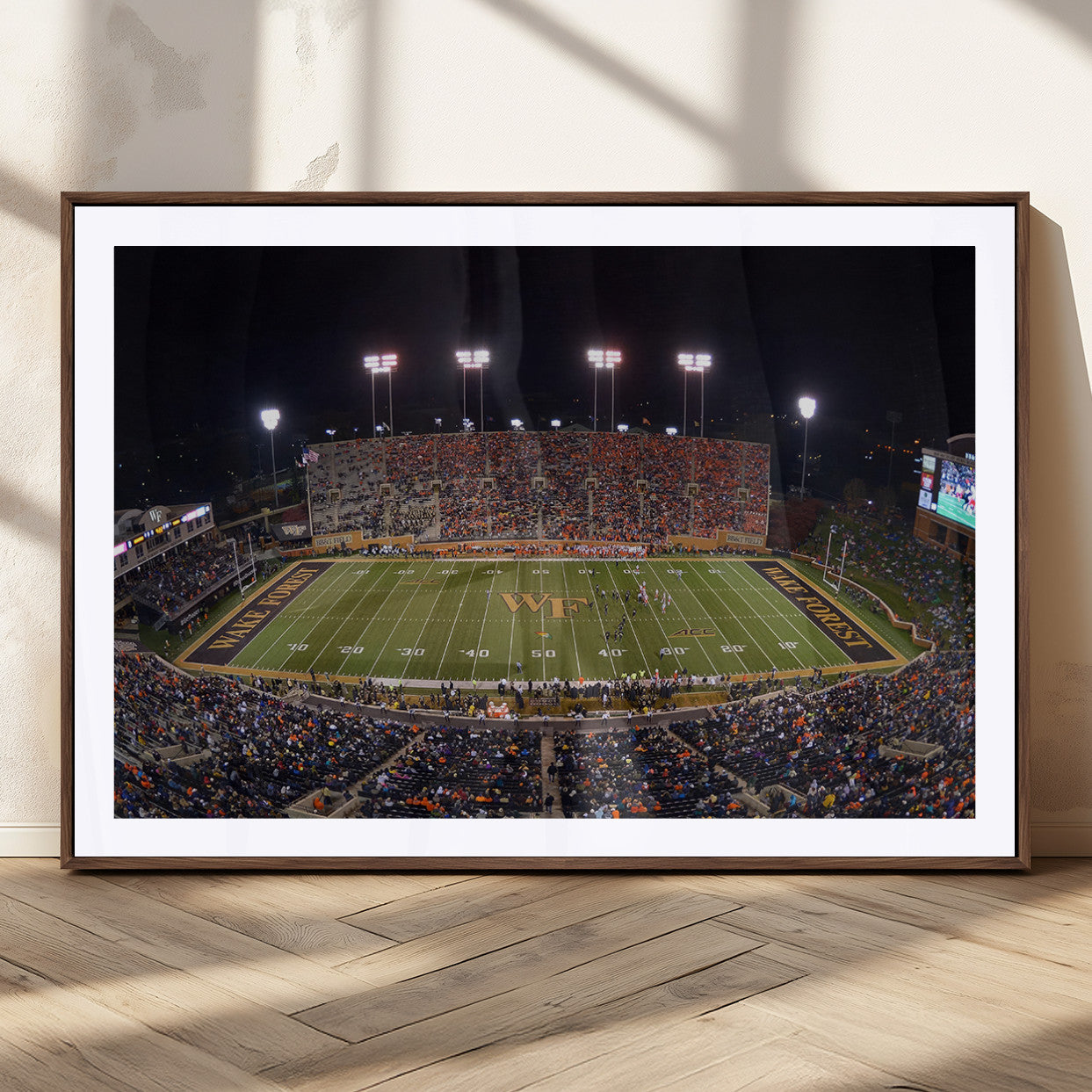 MGC-FP-36x24 - Demon Deacons Print Canvas, Football Team Print - Winston-Salem Allegacy Federal Credit Union