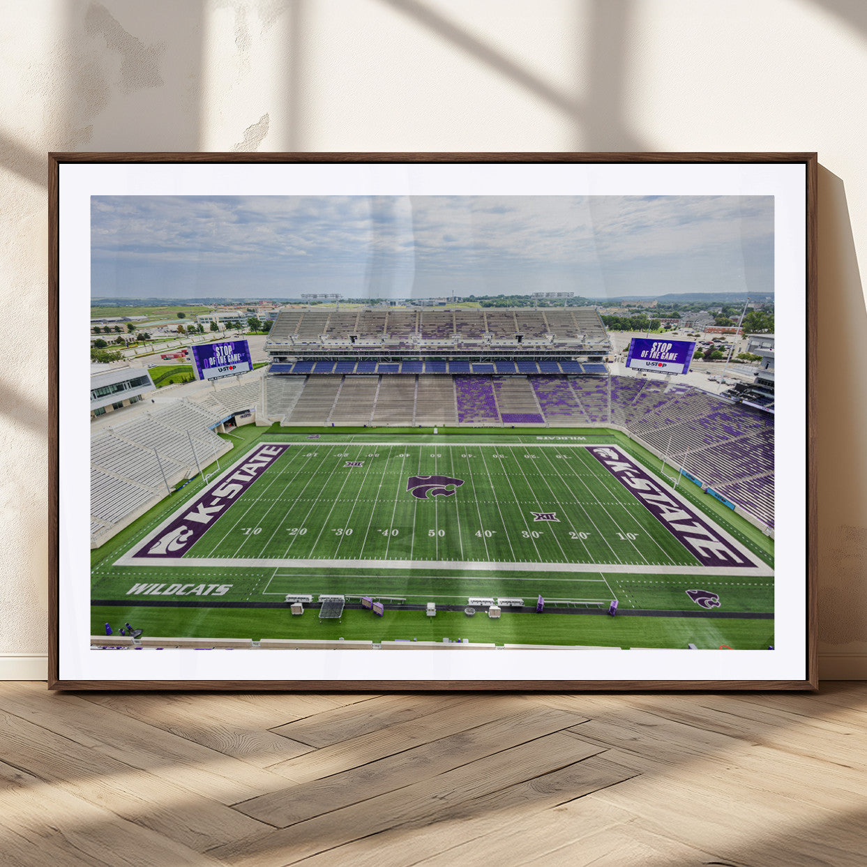 MGC-FP-36x24 - KState Wildcats Football Team Print - Manhattan Bill Snyder Family Football Stadium Wall Art Canvas