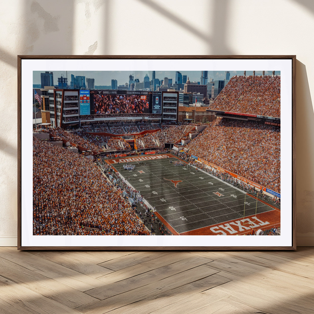 MGC-FP-36x24 - University of Texas Longhorns Football Team Print - Austin Darrell K Royal-Texas Memorial Stadium