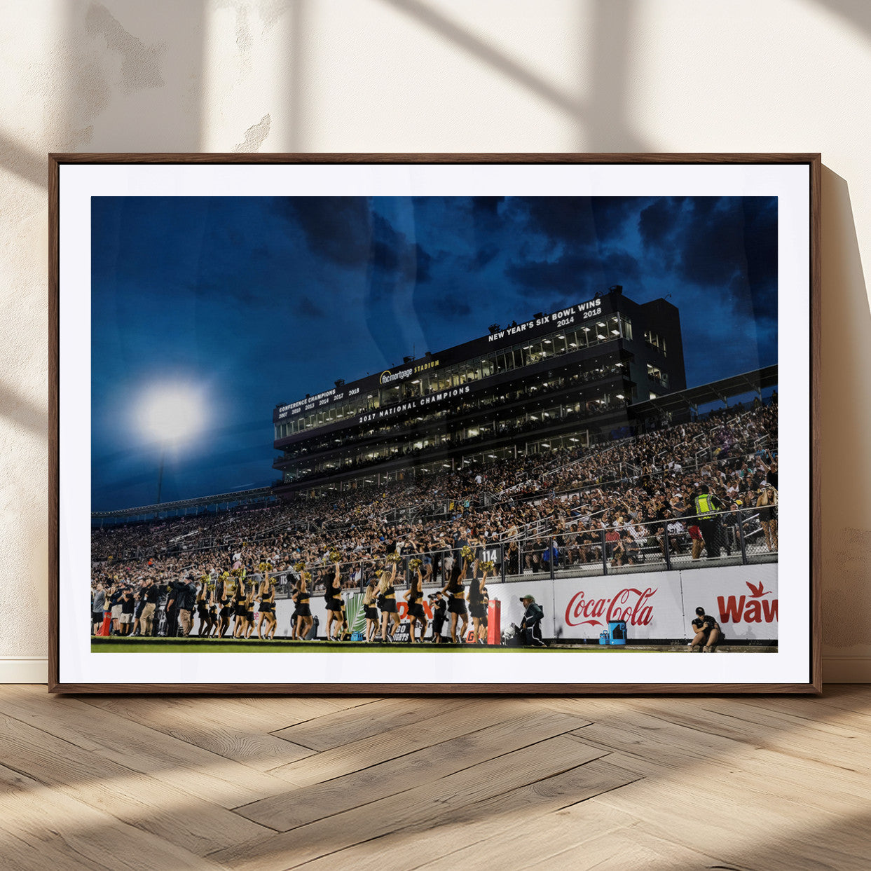 MGC-FP-36x24 - UCF Knights Football Team Print - Orlando FBC Mortgage Stadium Wall Art Canvas Print