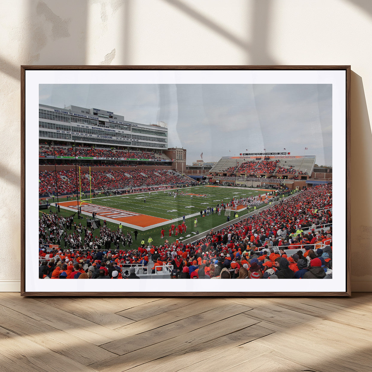MGC-FP-36x24 - University of Illinois Fighting Illini Football Team Print - Champaign Illinois Memorial Stadium