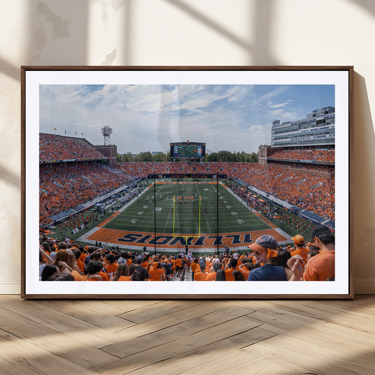MGC-FP-36x24 - University of Illinois Fighting Illini Football Team Print Canvas - Champaign Illinois Memorial