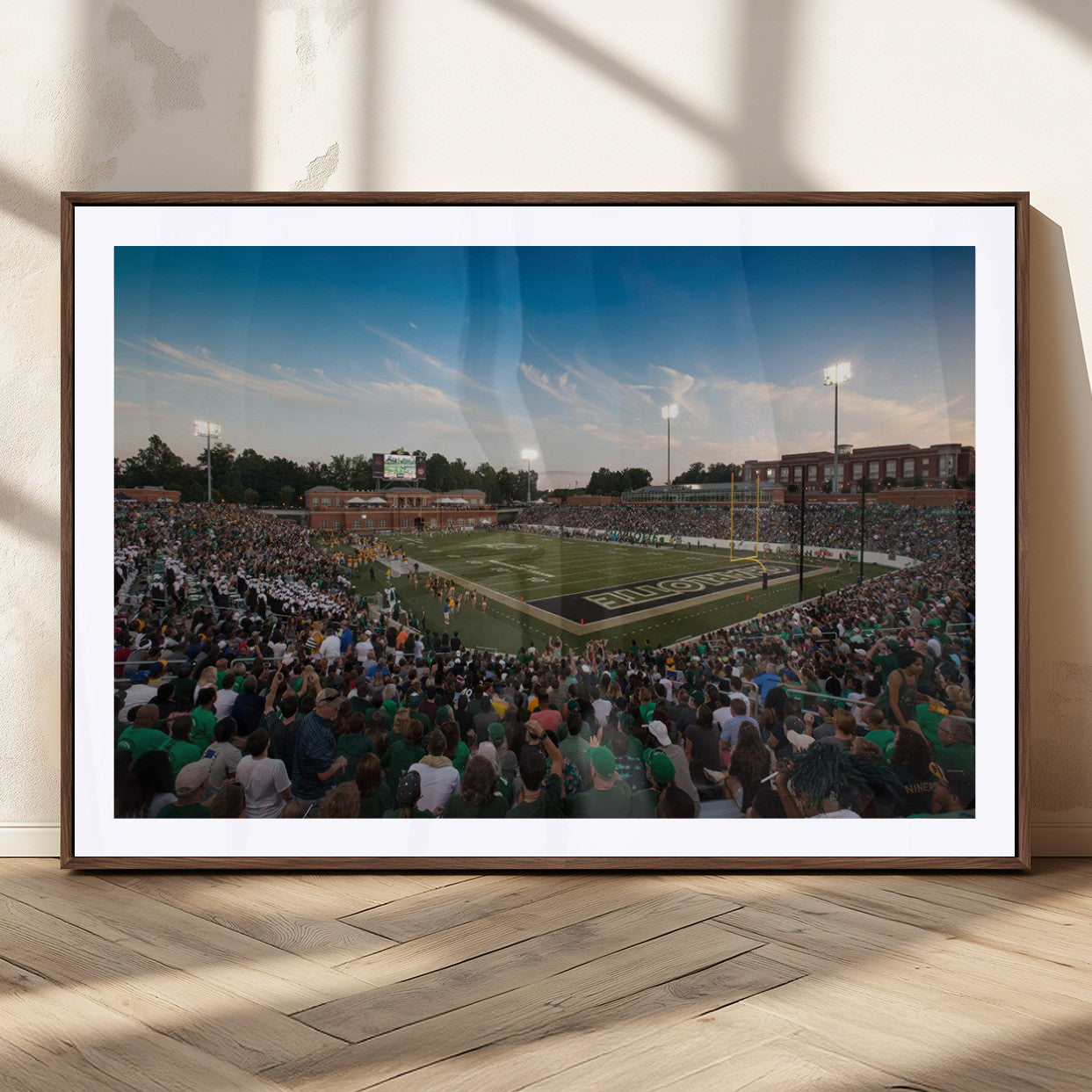 MGC-FP-36x24 - University of Charlotte 49ers Football Team Print - Charlotte Jerry Richardson Stadium Wall Art