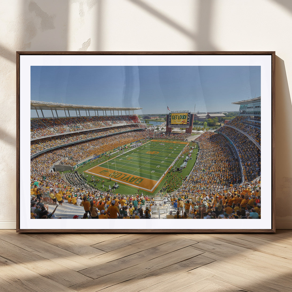 MGC-FP-36x24 - Baylor University Bears Football Team Print - Waco McLane Stadium Wall Art Canvas Print