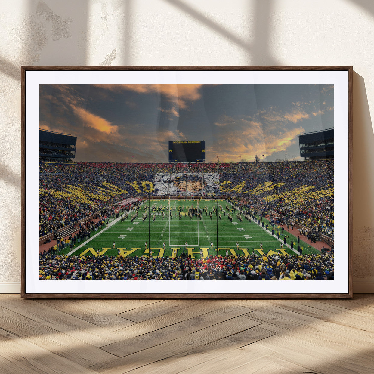 MGC-FP-36x24 - University of Michigan Wolverines Print Canvas, Football Team Print - Ann Arbor Michigan Stadium