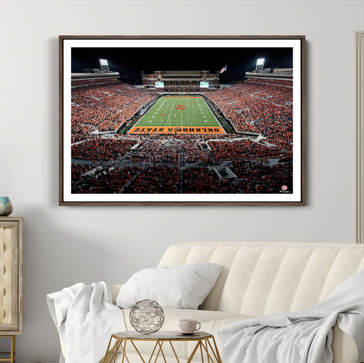 Oklahoma State Cowboys Canvas Print, Football Team Print - Stillwater Boone Pickens Stadium Wall Art Canvas Print