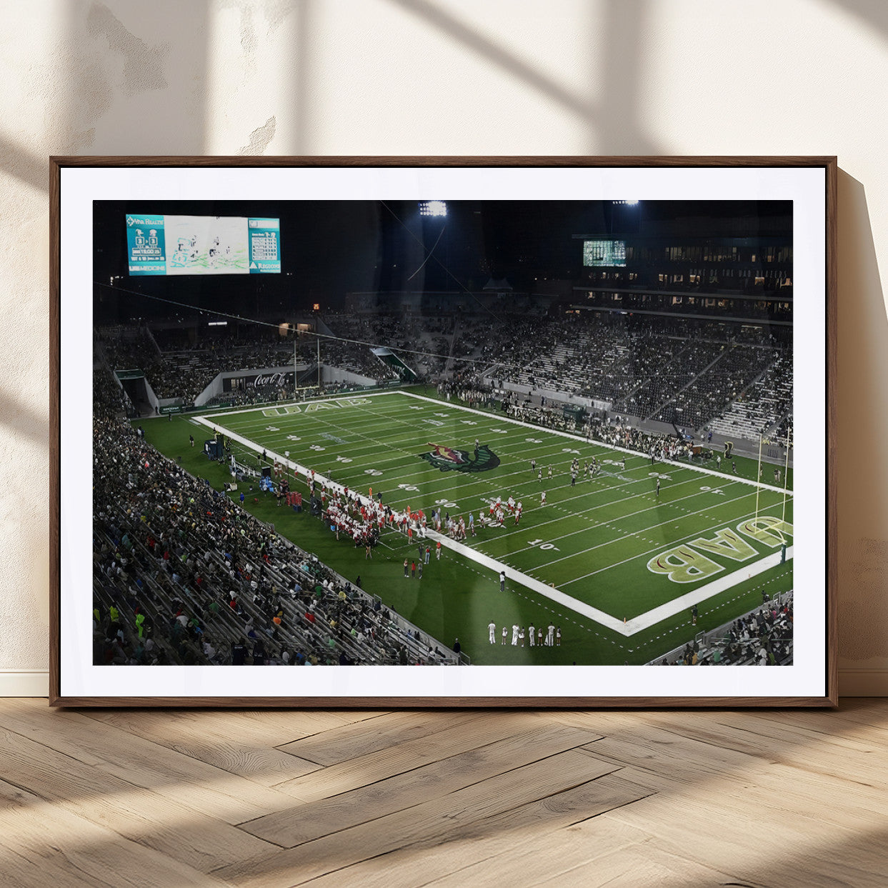 MGC-FP-36x24 - UAB Blazers Football Team Print - Birmingham Protective Stadium Wall Art Canvas Print