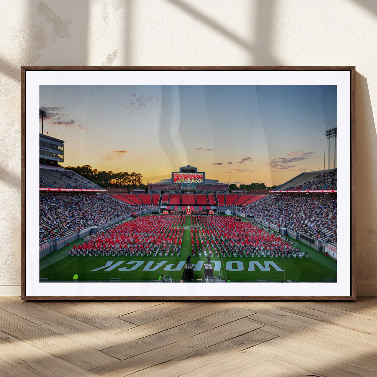MGC-FP-36x24 - NC State Wolfpack Football Team Print Wall Art - Raleigh Carter-Finley Stadium Wall Art Canvas Print