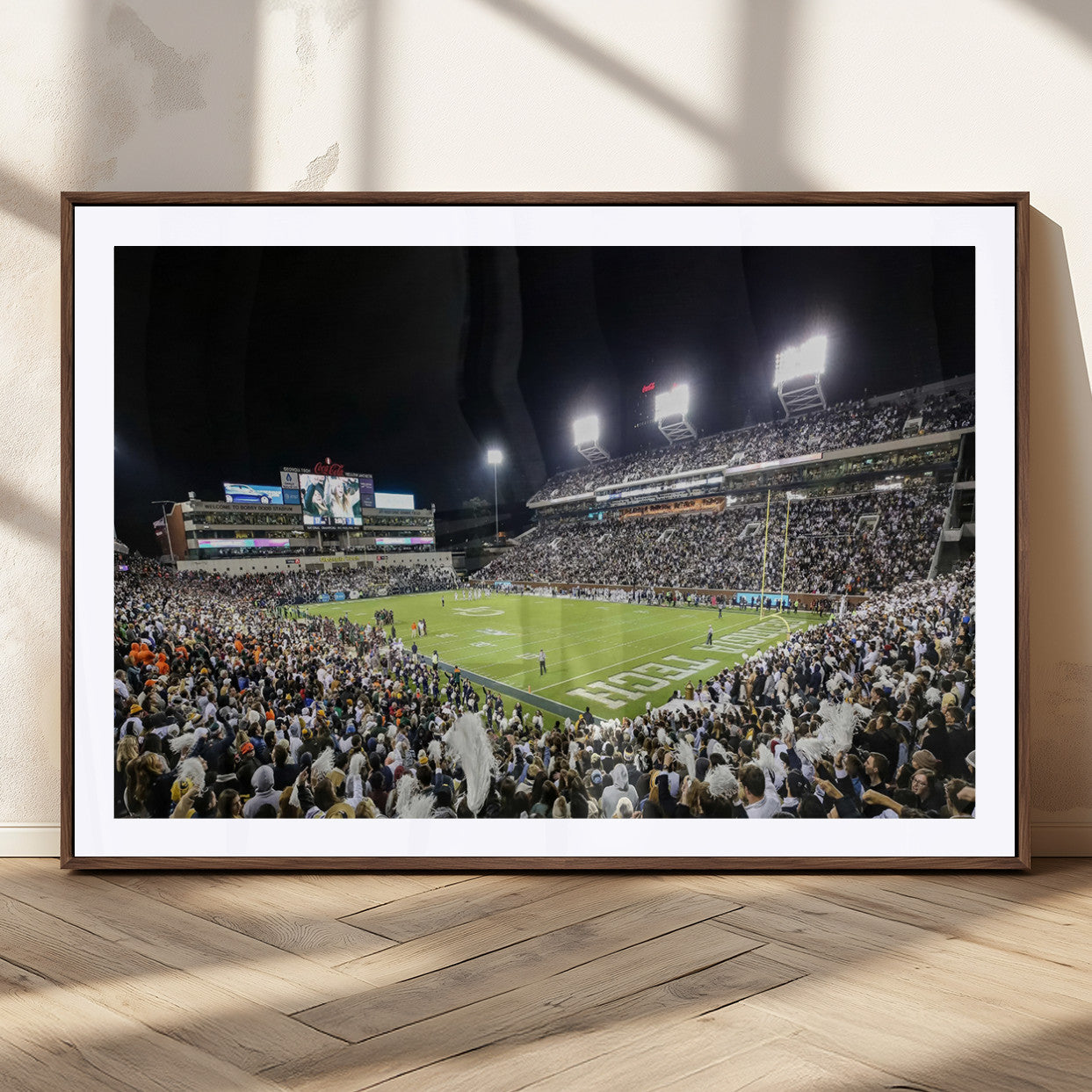 MGC-FP-36x24 - Georgia Tech Yellow Jackets Football Team Print - Atlanta Bobby Dodd Stadium Wall Art Canvas Print