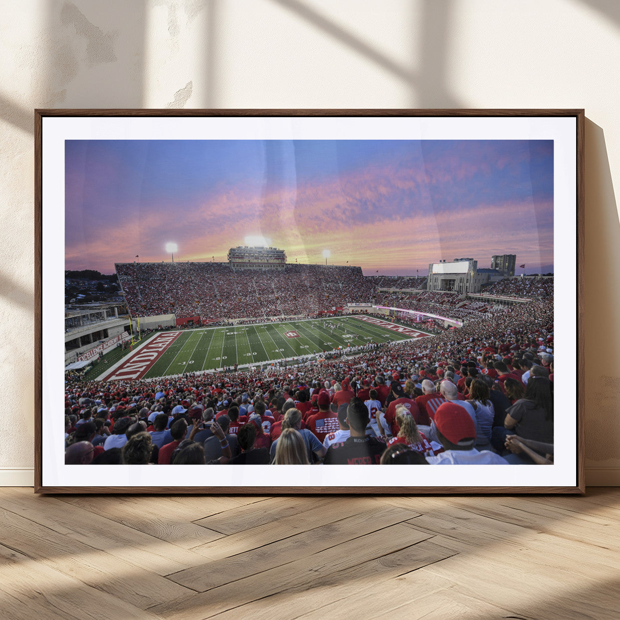 MGC-FP-36x24 - Indiana University Hoosiers Football Team Print - Bloomington Memorial Stadium Wall Art Canvas Print