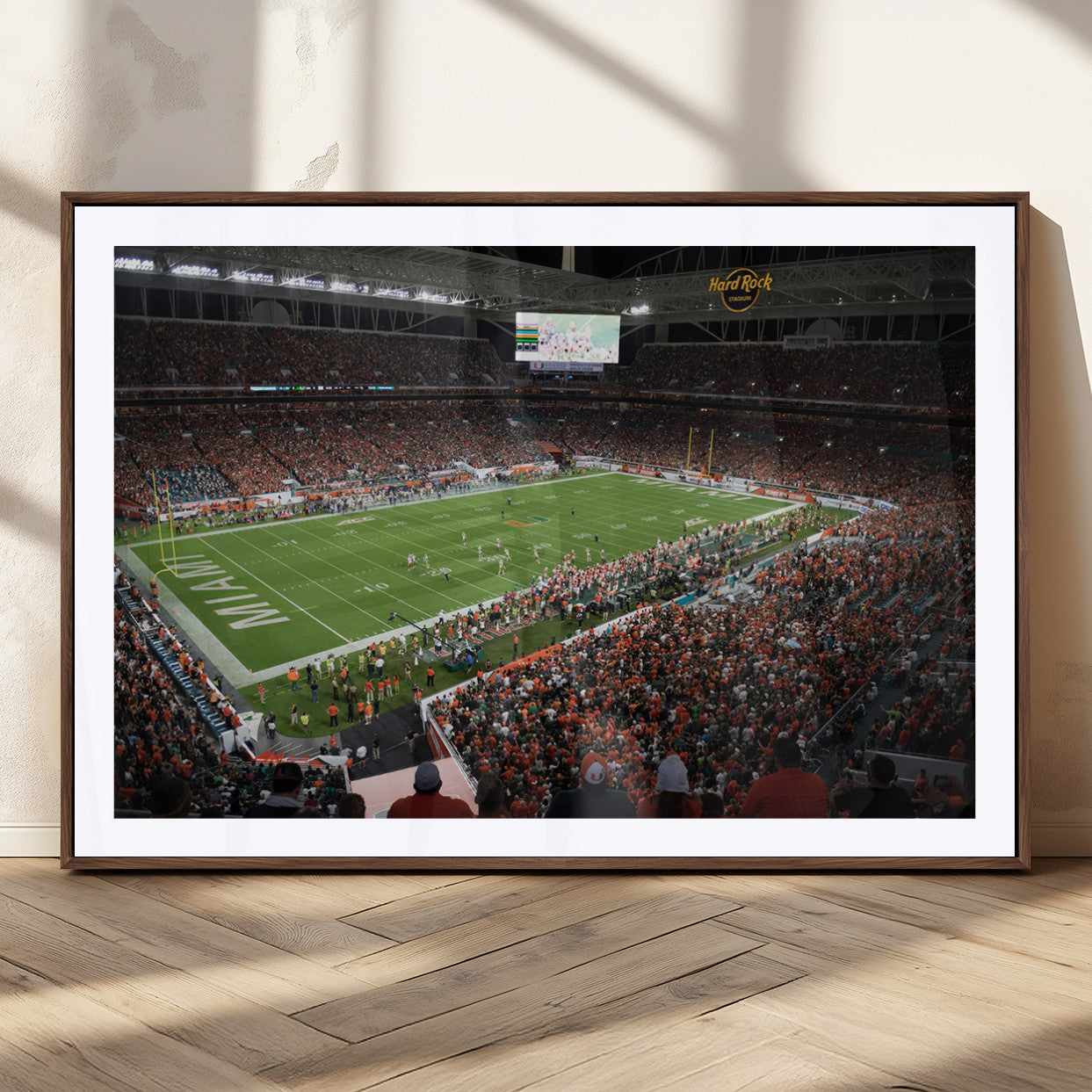 MGC-FP-36x24 - Miami Hurricanes Football Team Print Canvas- Miami Hard Rock Stadium Wall Art Canvas Print