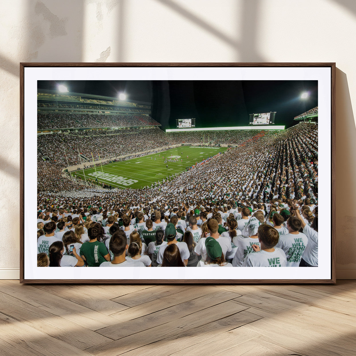 MGC-FP-36x24 - Michigan State Spartans Football Canvas Print - East Lansing Spartan Stadium Wall Art Canvas Print