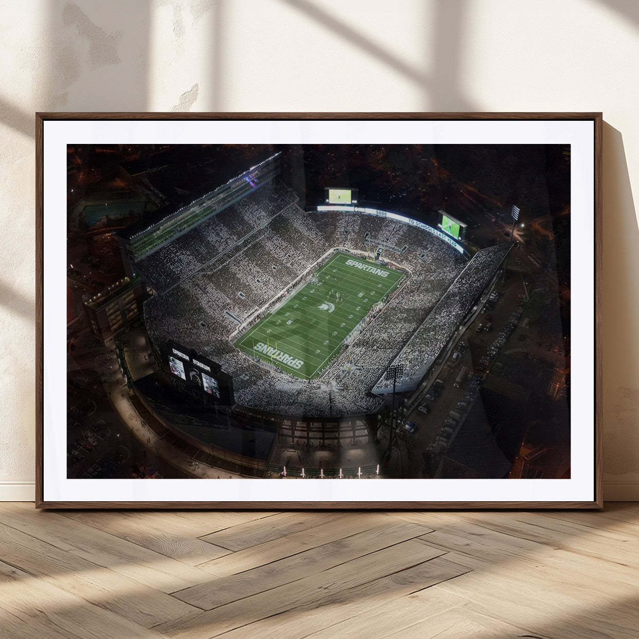 MGC-FP-36x24 - Michigan State Spartans Football Team Print - East Lansing Spartan Stadium Print Wall Art