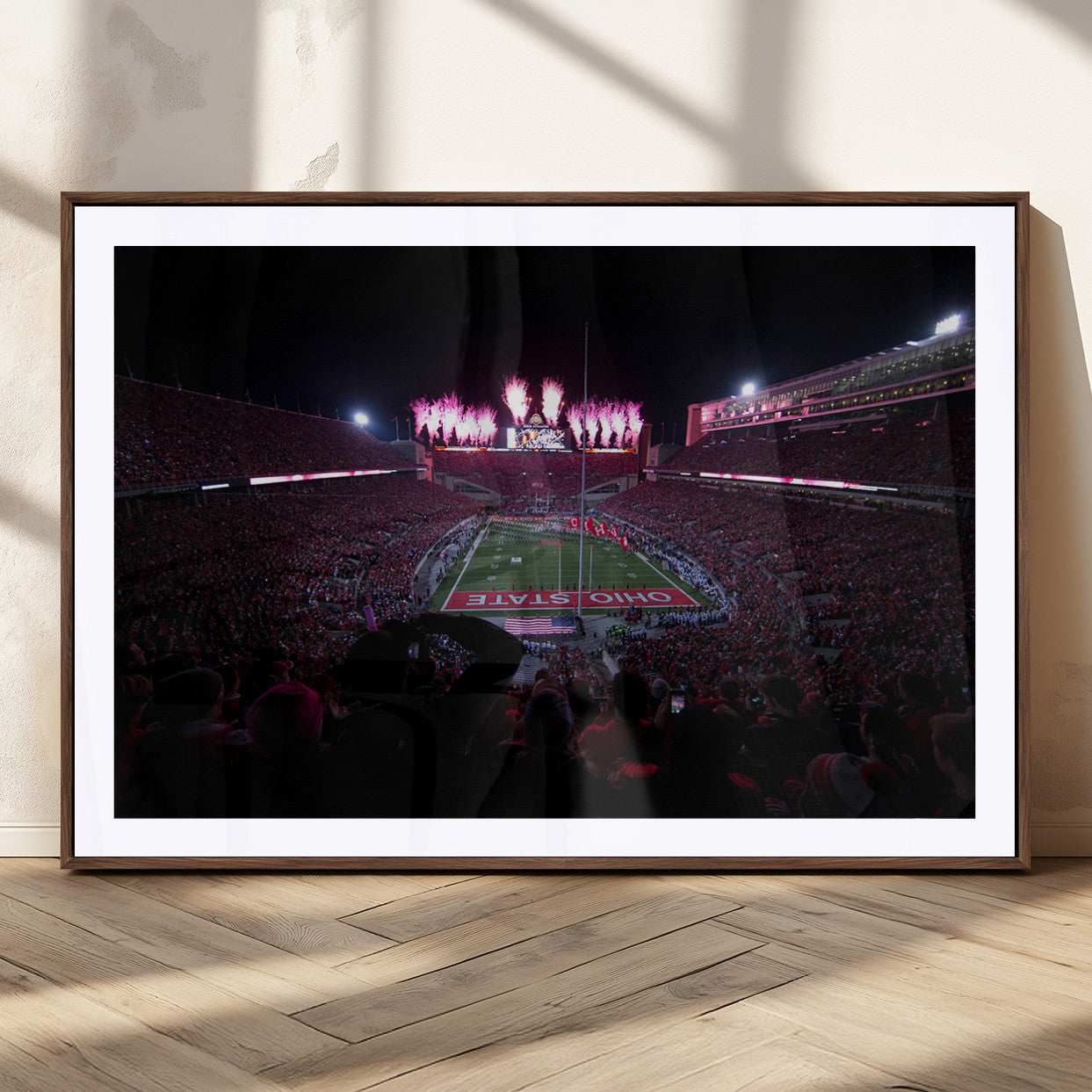 MGC-FP-36x24 - Ohio State University Buckeyes Football Team Print - Columbus Ohio Stadium Wall Art Canvas Print