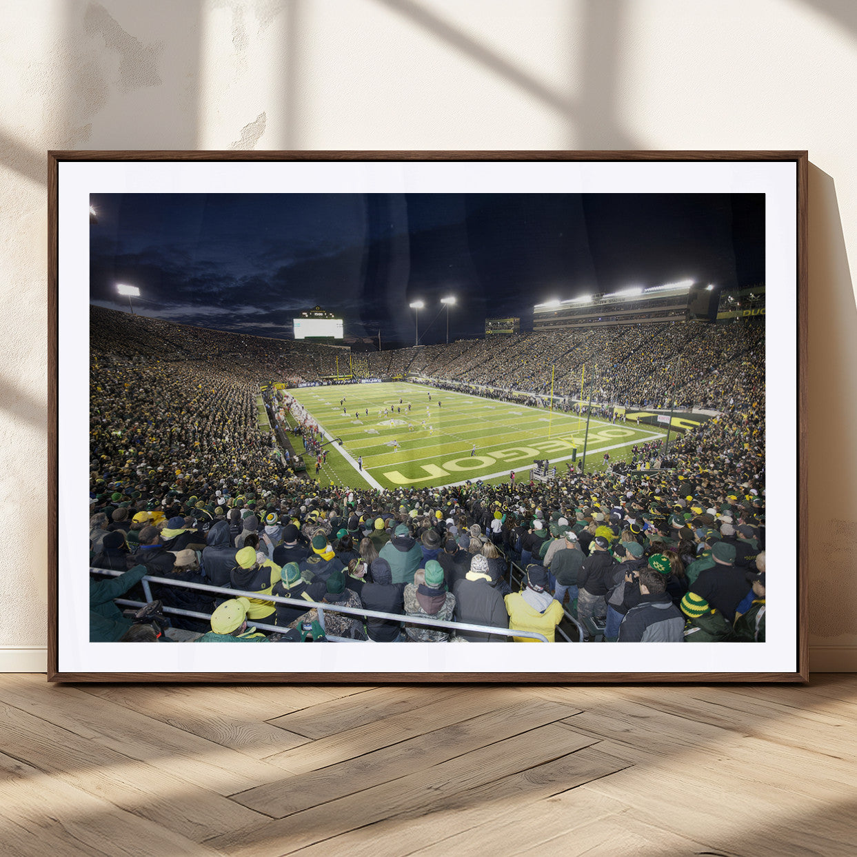 MGC-FP-36x24 - University of Oregon Ducks Football Team Print - Eugene Autzen Stadium Wall Art Canvas Print