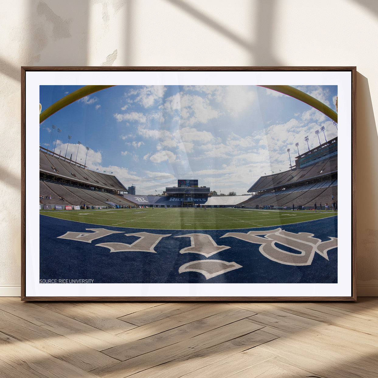 MGC-FP-36x24 - Rice University Owls Football Team Print - Houston Rice Stadium Wall Art Canvas Print