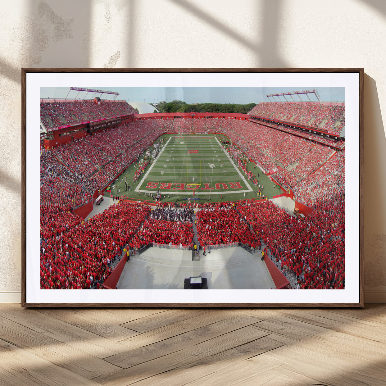 MGC-FP-36x24 - Rutgers Scarlet Knights Football Team Print - Piscataway SHI Stadium Wall Art Canvas Print