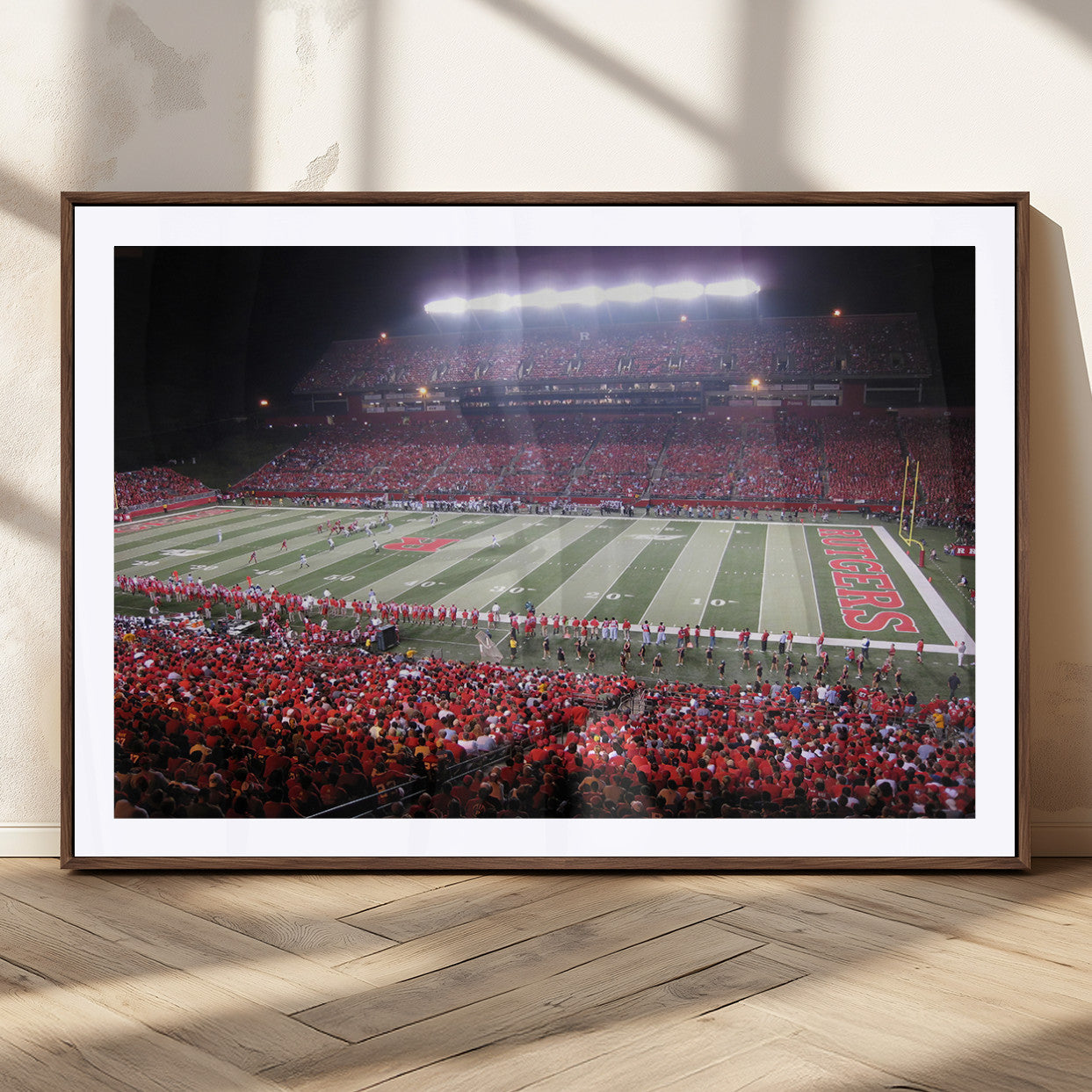 MGC-FP-36x24 - Rutgers University Scarlet Knights Football Team Print - Piscataway SHI Stadium Wall Art Canvas