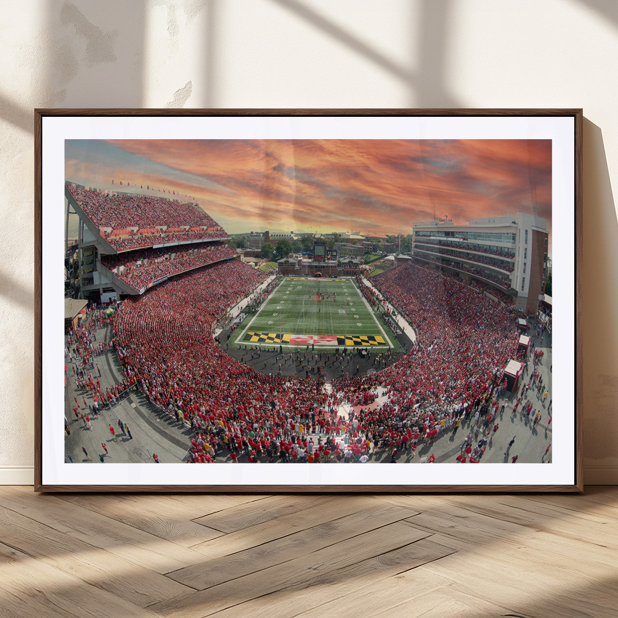 MGC-FP-36x24 - University of Maryland Terrapins Football Team Print - College Park SECU Stadium Wall Art Canvas