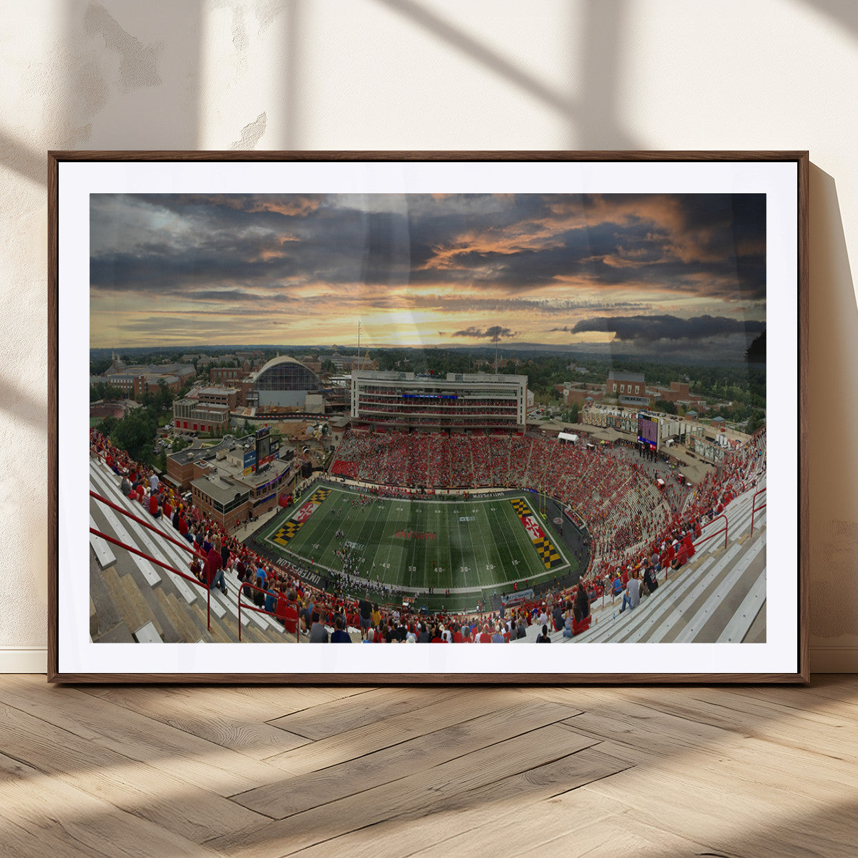 MGC-FP-36x24 - University of Maryland Terrapins Football Team Print - College Park SECU Stadium Wall Art Canvas