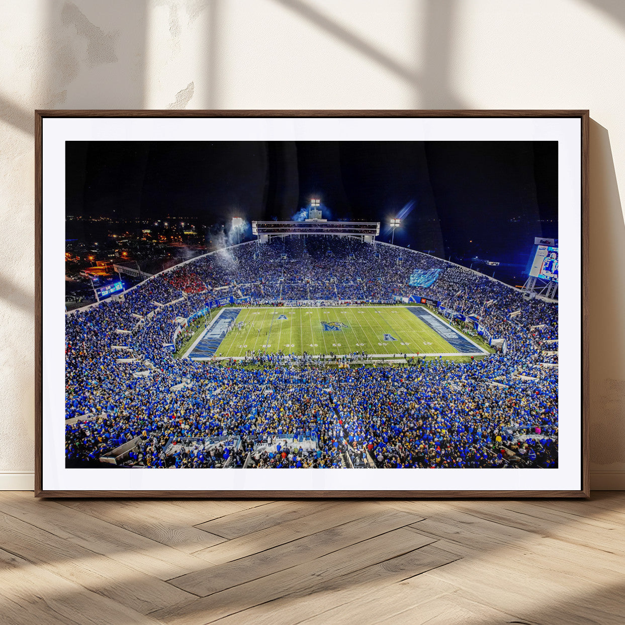 MGC-FP-36x24 - University of Memphis Tigers Football Team Print - Memphis Simmons Bank Liberty Stadium Wall Art