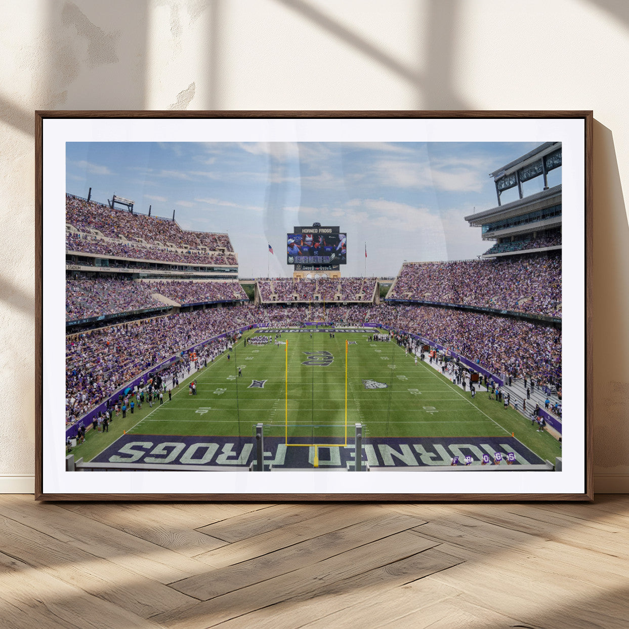 MGC-FP-36x24 - TCU Horned Frogs Football Team Print - Fort Worth Amon G. Carter Stadium Wall Art Canvas Print
