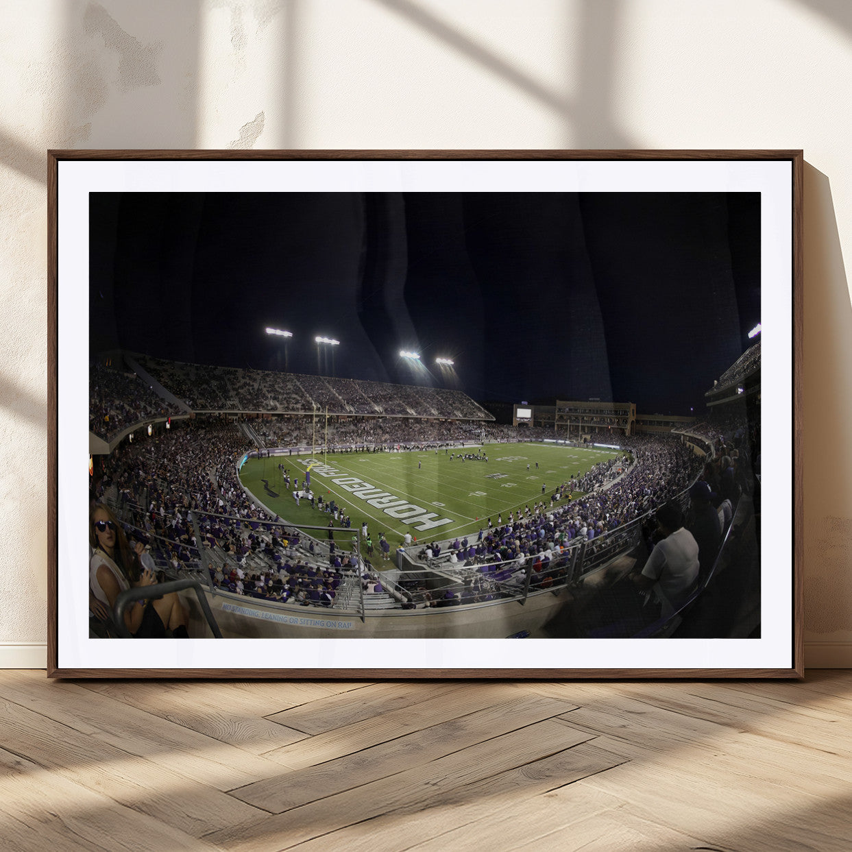 MGC-FP-36x24 - TCU Horned Frogs Football Team Print - Fort Worth Amon G. Carter Stadium Wall Art Canvas Print.