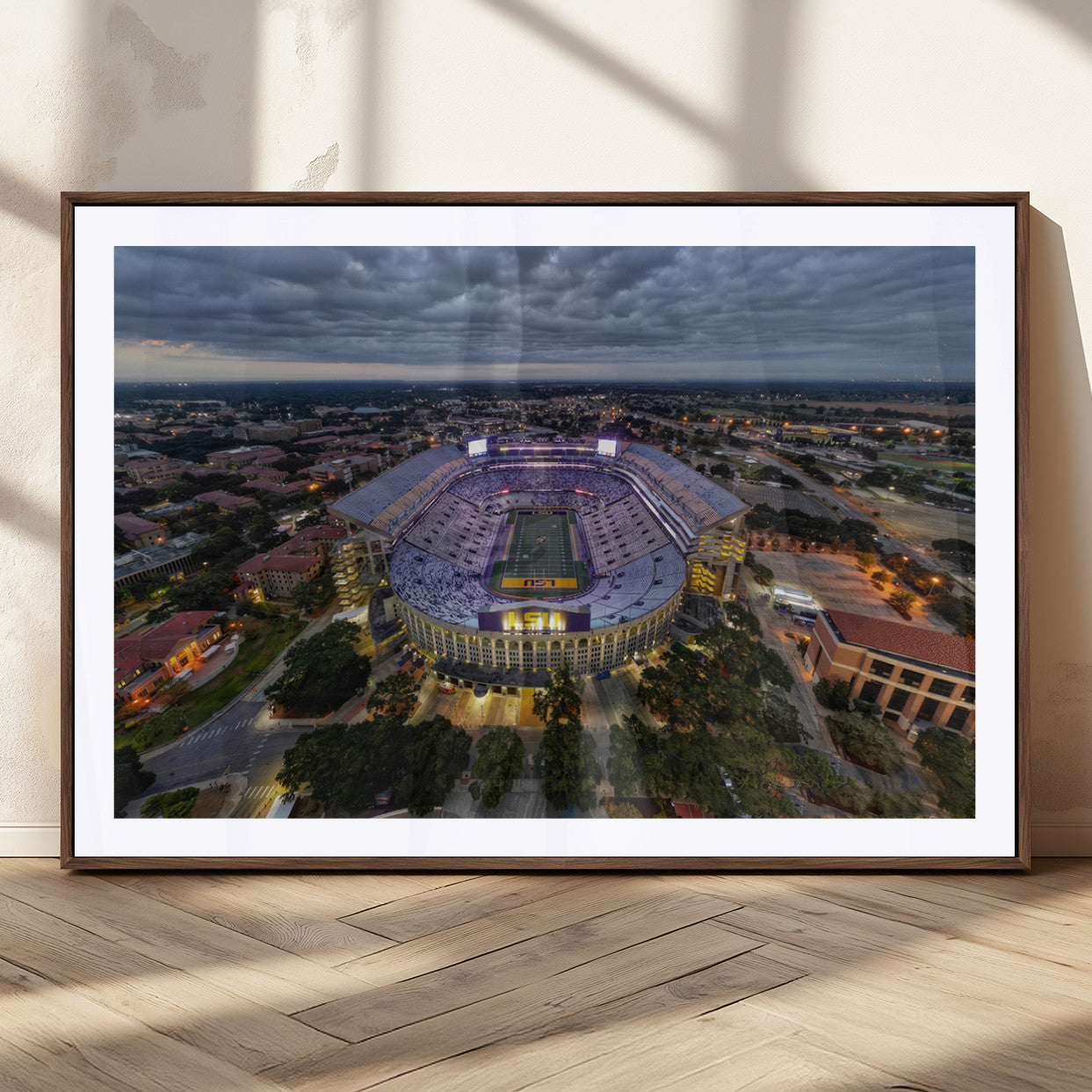 MGC-FP-36x24 - The Louisiana State University Tigers Football Team Print - Baton Rouge Tiger Stadium Wall Art