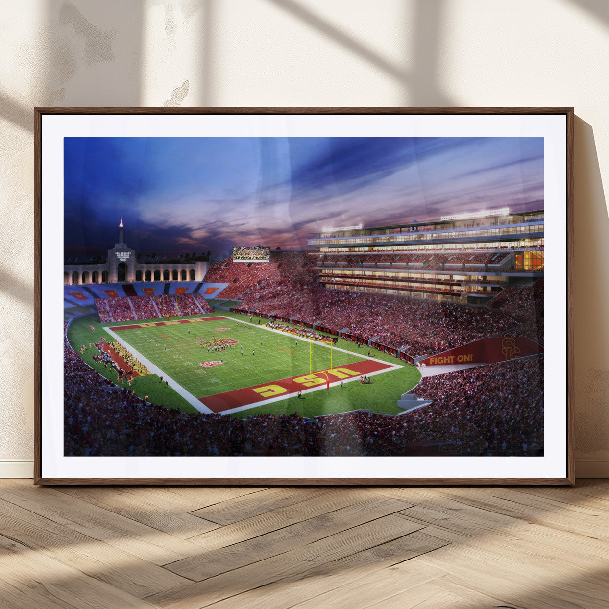 MGC-FP-36x24 - The University of Southern California USC Trojans Football Team Print - Los Angeles Memorial