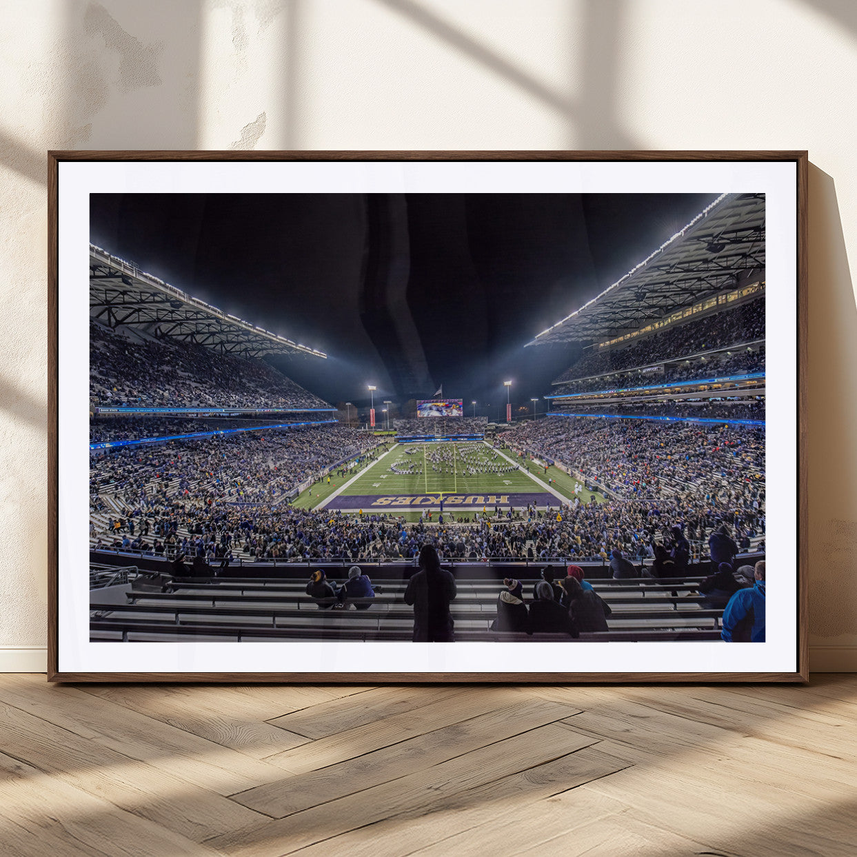 MGC-FP-36x24 - The University of Washington Huskies Football Team Print - Seattle Husky Stadium Wall Art Canvas