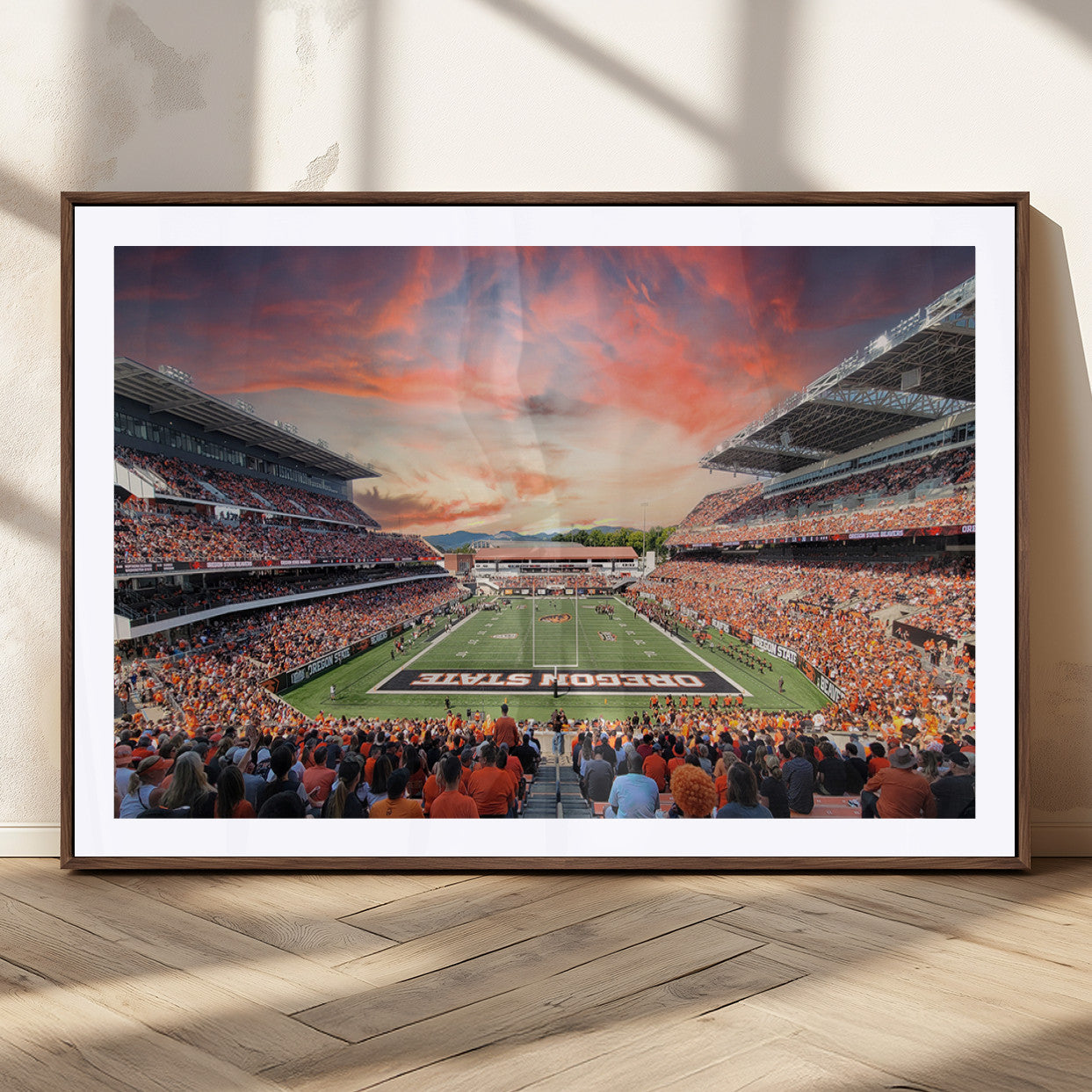 MGC-FP-36x24 - Oregon State Beavers Football Team Print - Corvallis Reser Stadium Wall Art Canvas Print