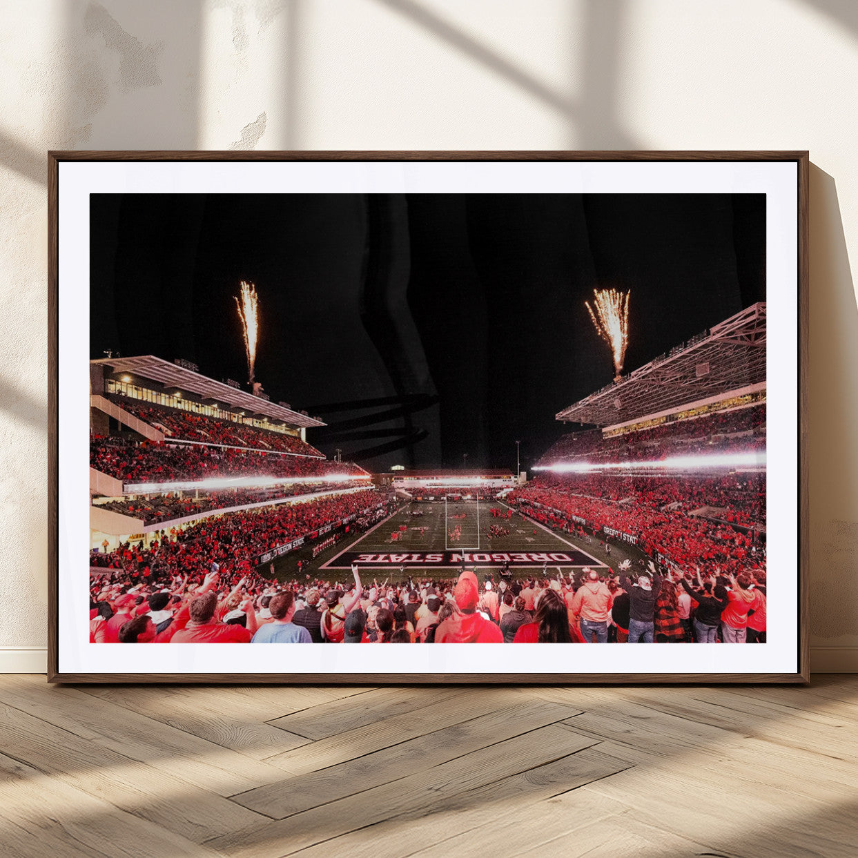 MGC-FP-36x24 - Oregon State Beavers Football Team Print - Corvallis Reser Stadium Wall Art Canvas Print