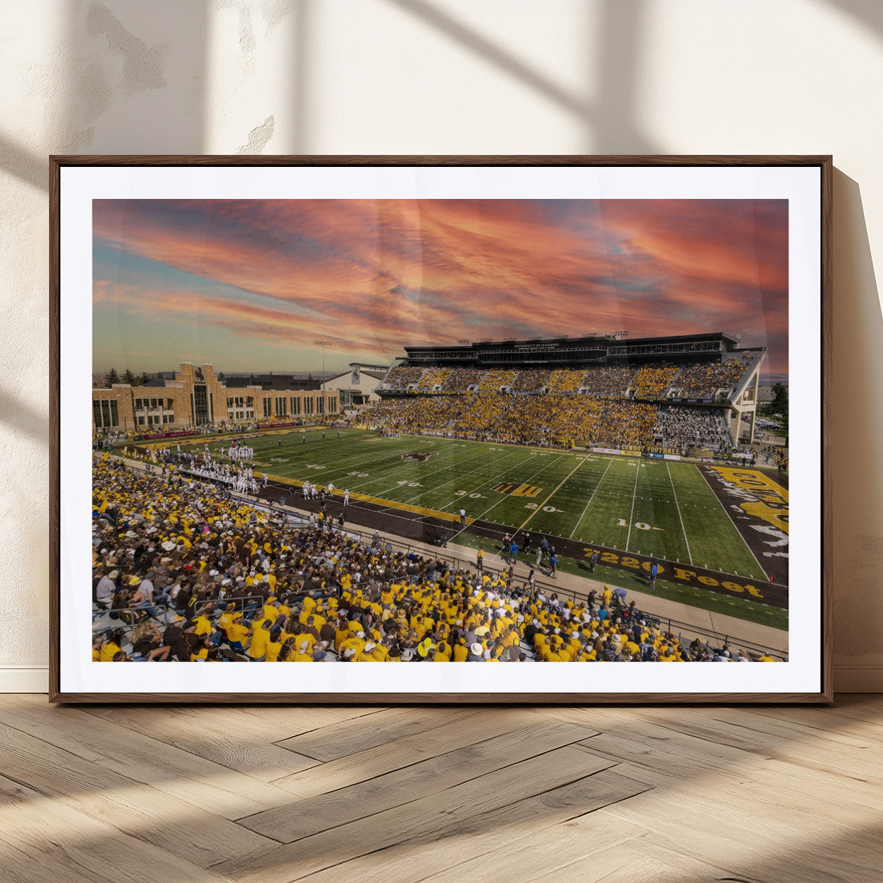 MGC-FP-36x24 - University of Wyoming Cowboys Football Team Print - Laramie Jonah Field War Memorial Stadium Wall