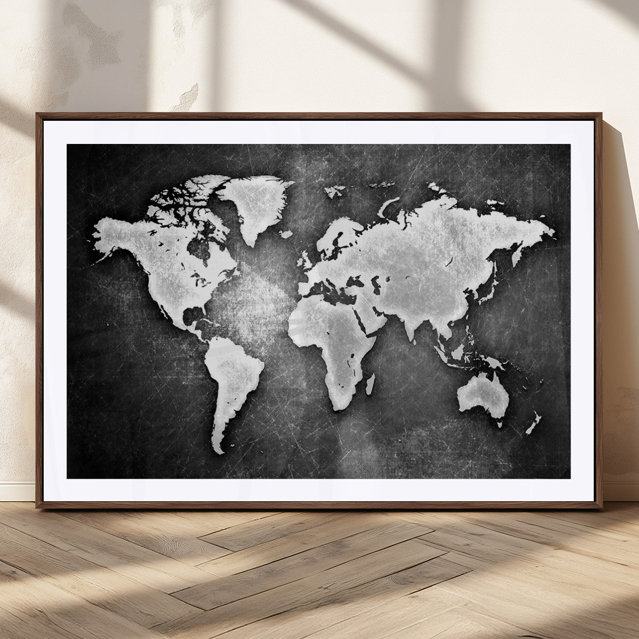 MGC-FP-36x24 - World Map Wall Art Canvas Print – Framed Wall Art for Anniversary Gift or Home Adventure Decor