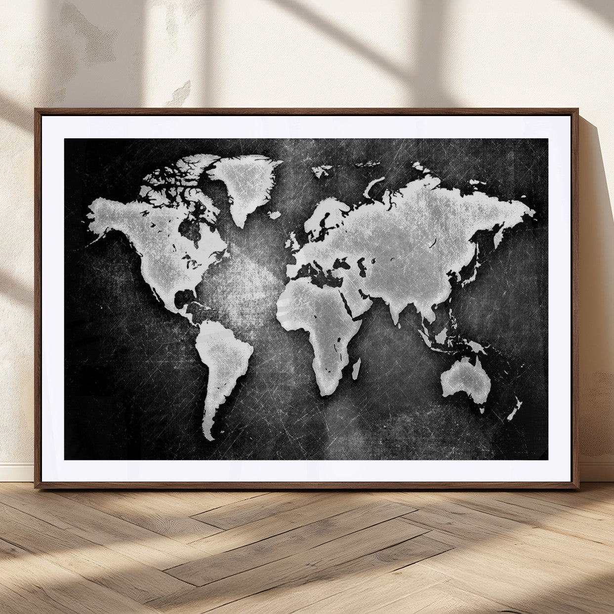 MGC-FP-36x24 - World Map Wall Art Canvas Print – Framed Wall Art for Anniversary Gift or Home Adventure Decor