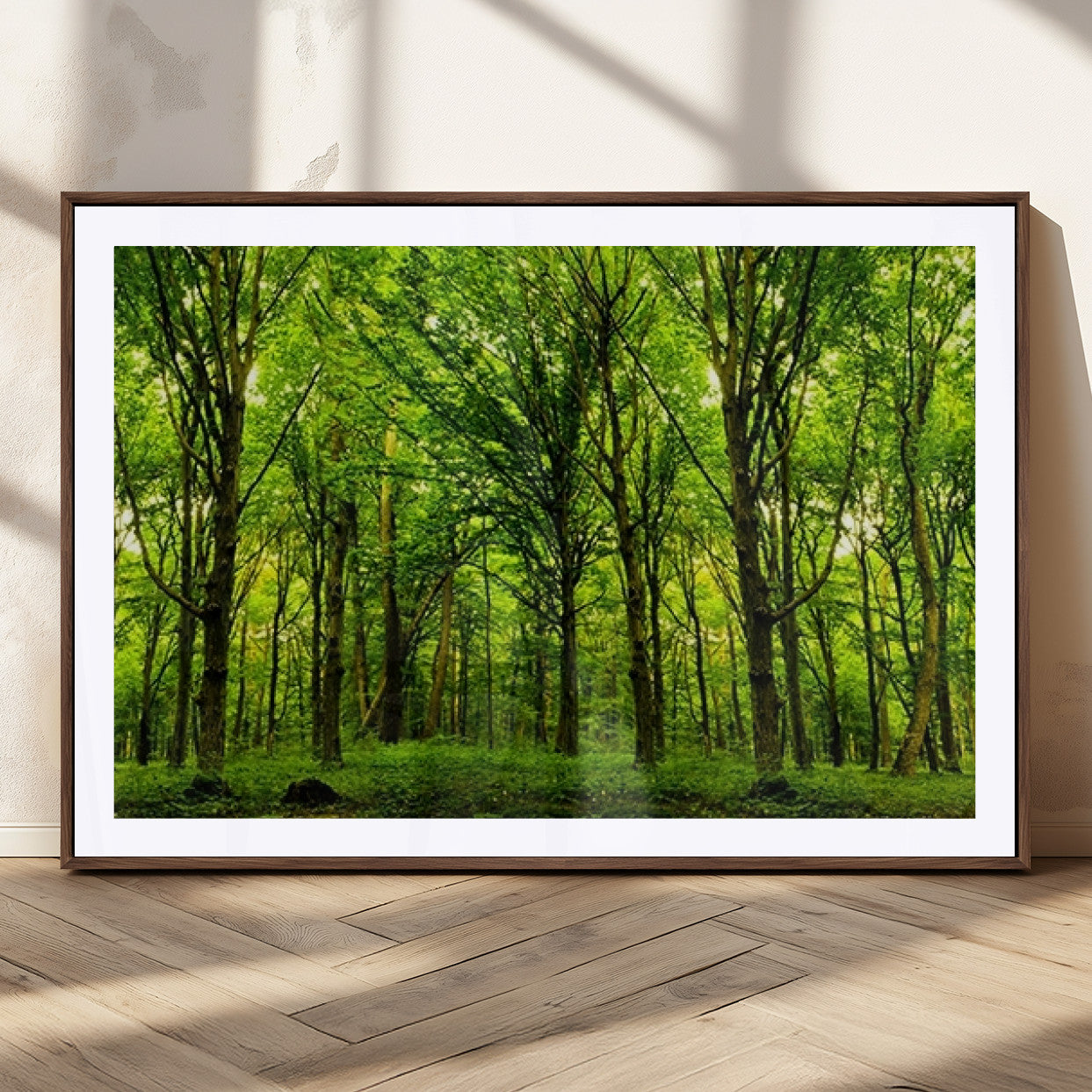 MGC-FP-36x24 - Lush Green Forest Canvas Print | 3-Panel Forest Wall Art | Nature Landscape for Living Room