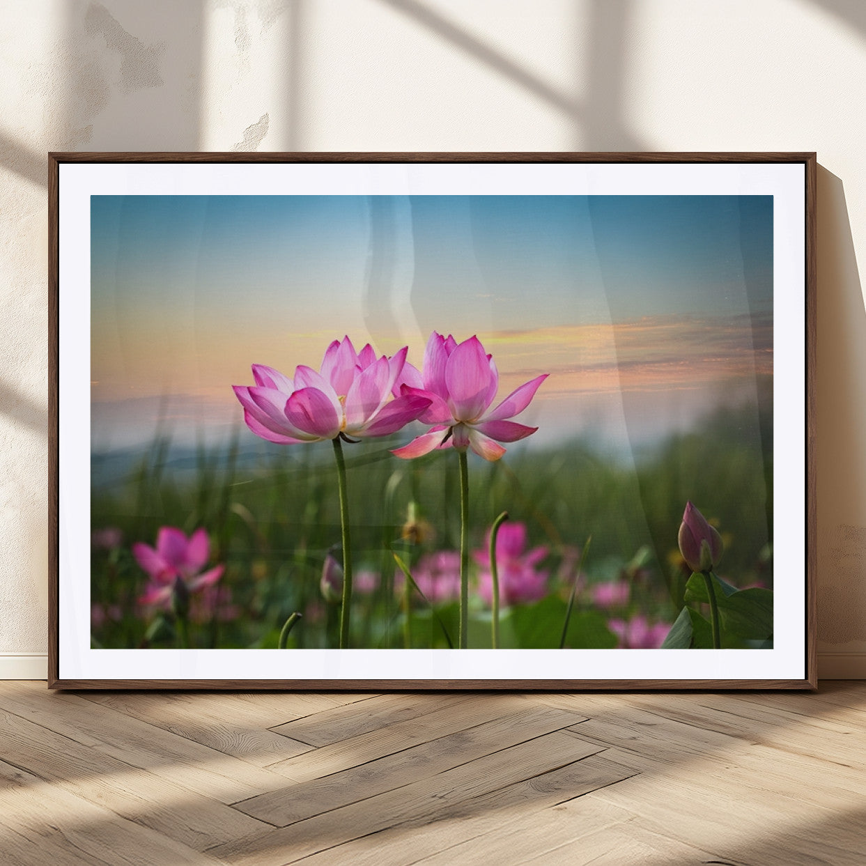 MGC-FP-36x24 - Pink Flower on the Mountain Canvas Print, Framed Pink Flower Canvas Wall Art