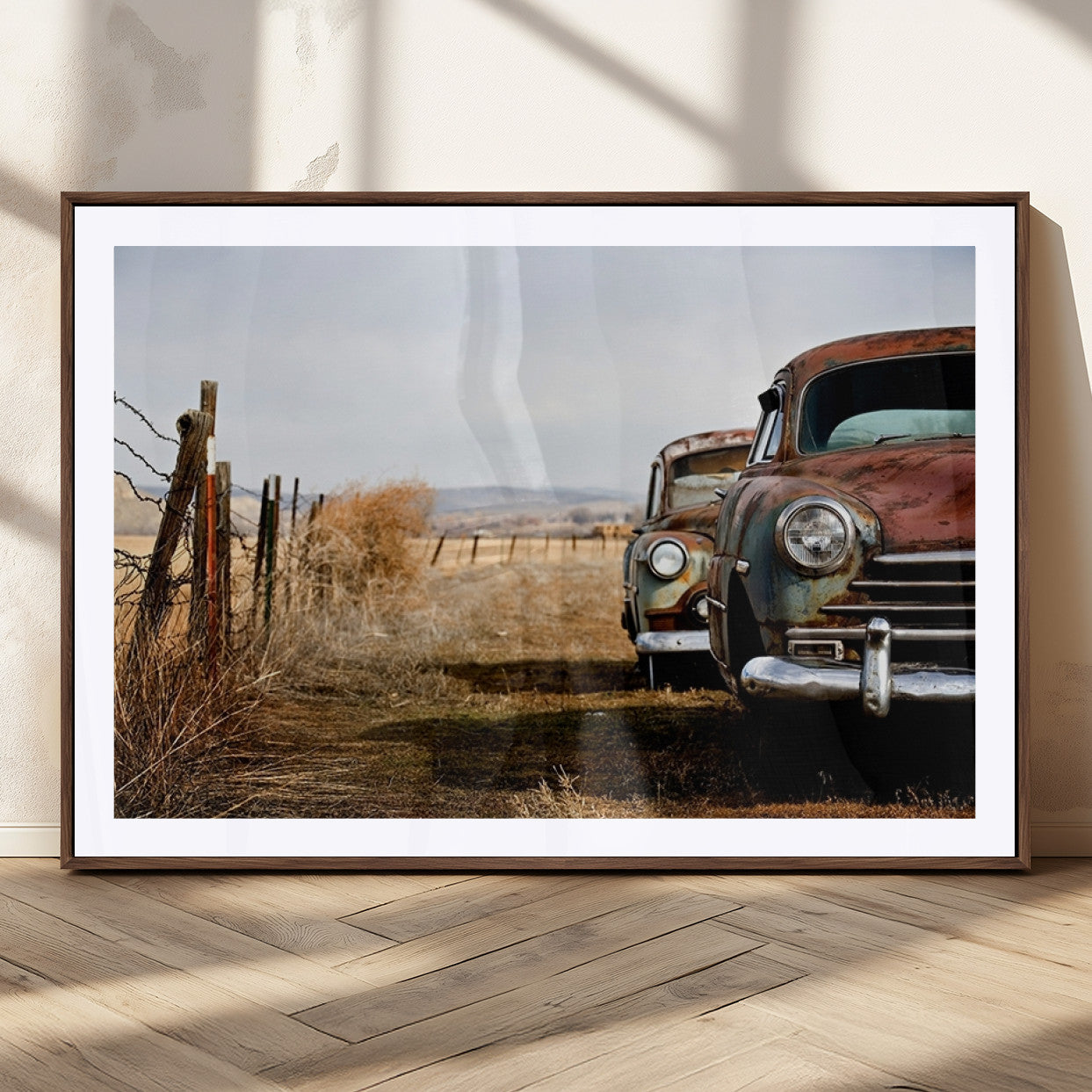 MGC-FP-36x24 - Old Rustic Classic Car Wall Art Canvas Print