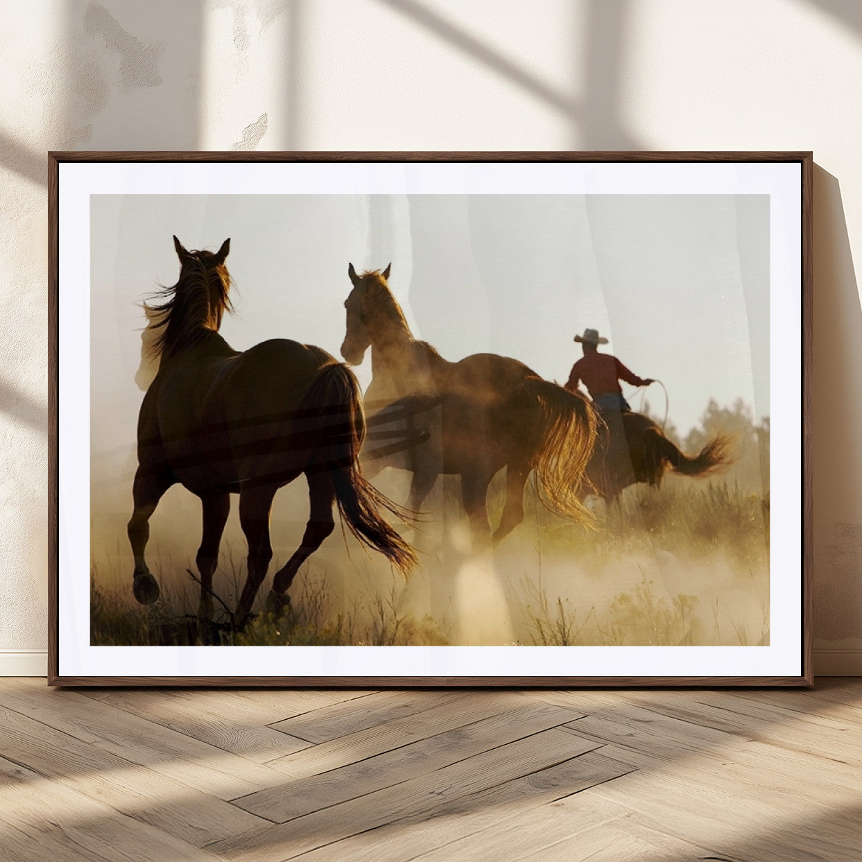 MGC-FP-36x24 - Horses and Cowboys Wall Art Canvas Print