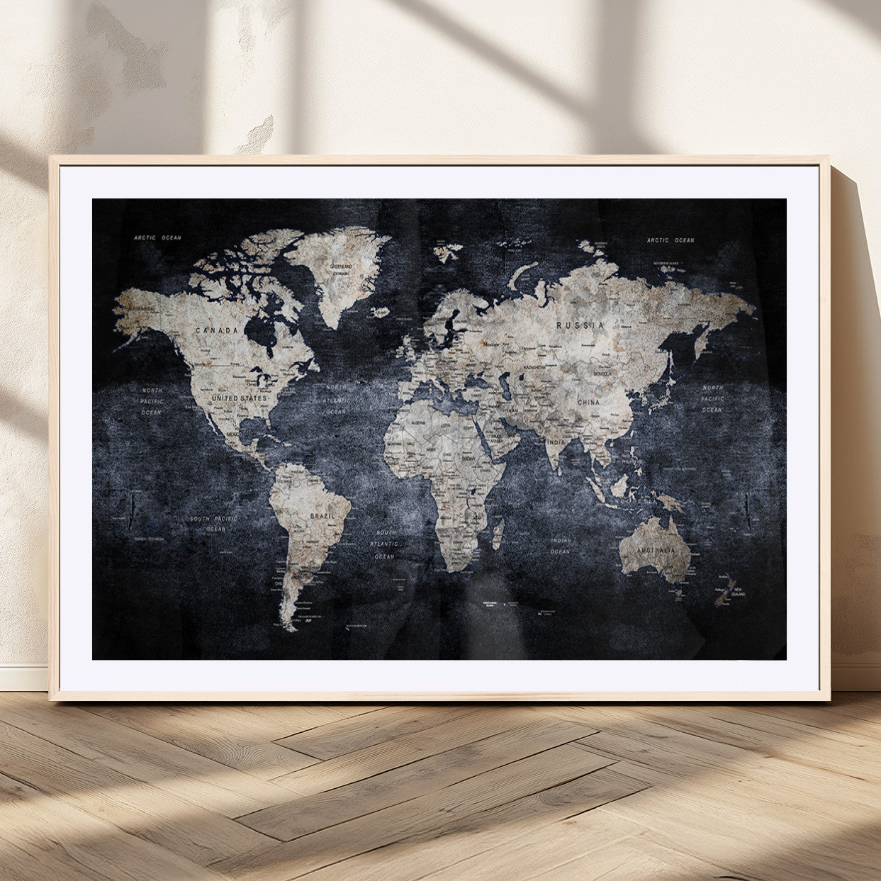 MGC-FP-36x24 - World Map Wall Art Canvas Print for Home and Office Decor
