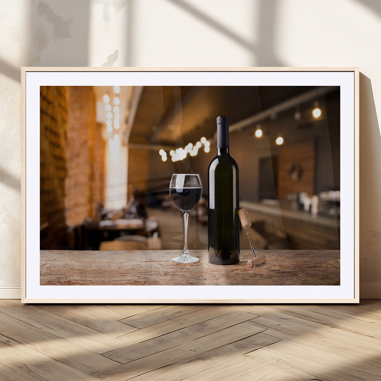 MGC-FP-36x24 - Wine and Bottle Wall Art Canvas Print