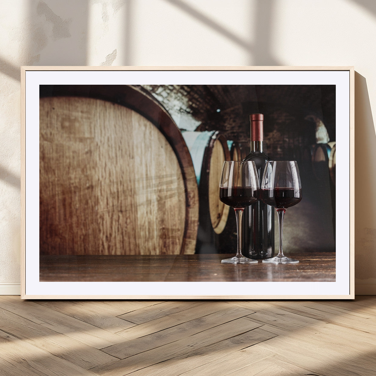 MGC-FP-36x24 - Wine and Barrel Wall Art Canvas Print