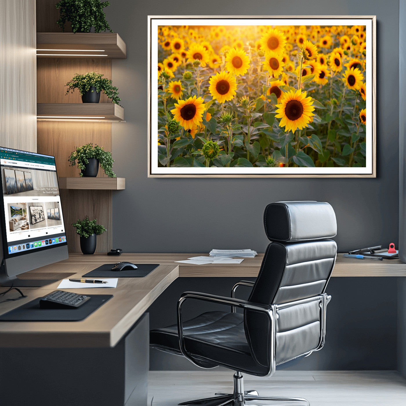 53685-MGC-FP-36x24_Natural-Sunflower Sunshine Wall Art Canvas Print