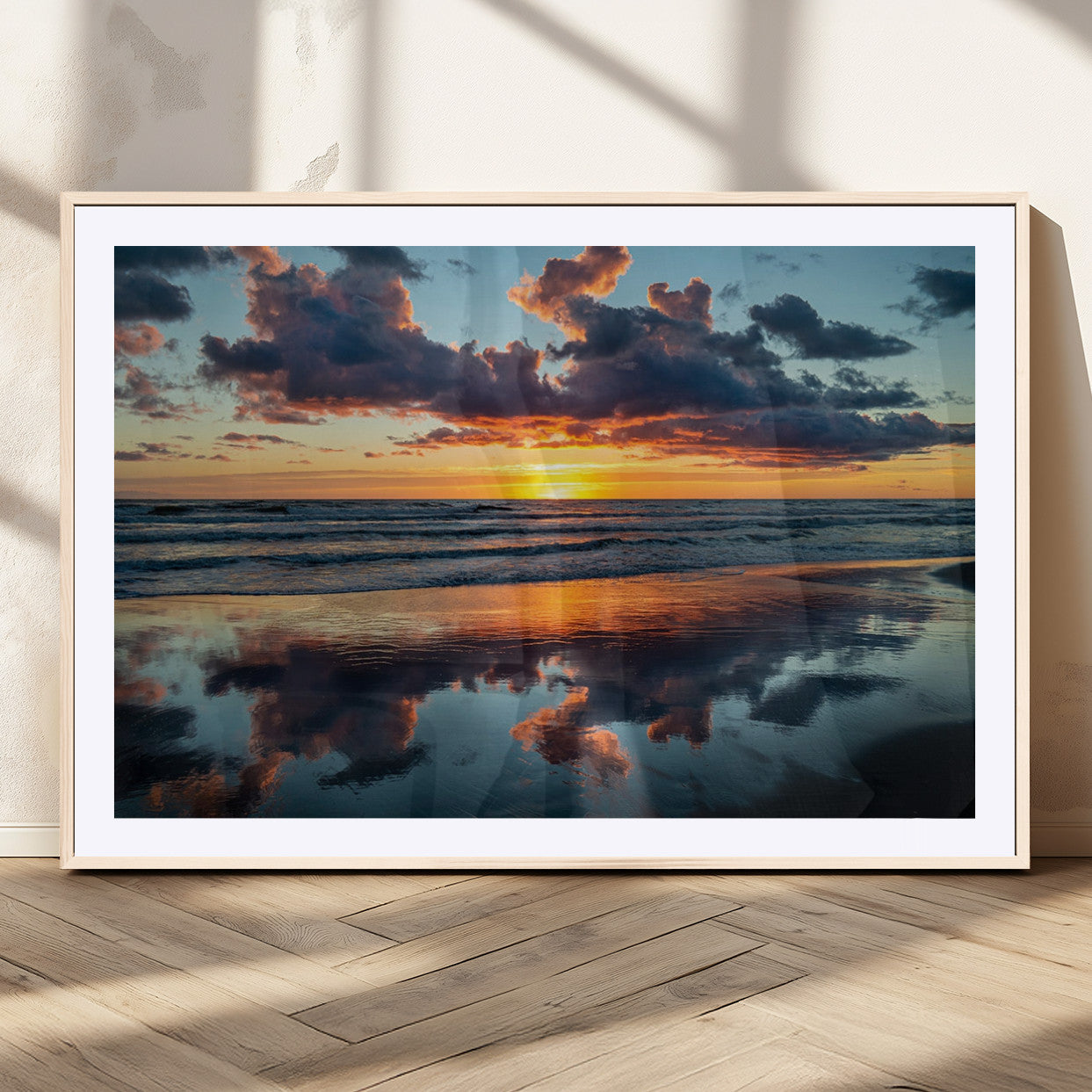 MGC-FP-36x24 - Cloudy Weather At The Beach Wall Art Canvas Print