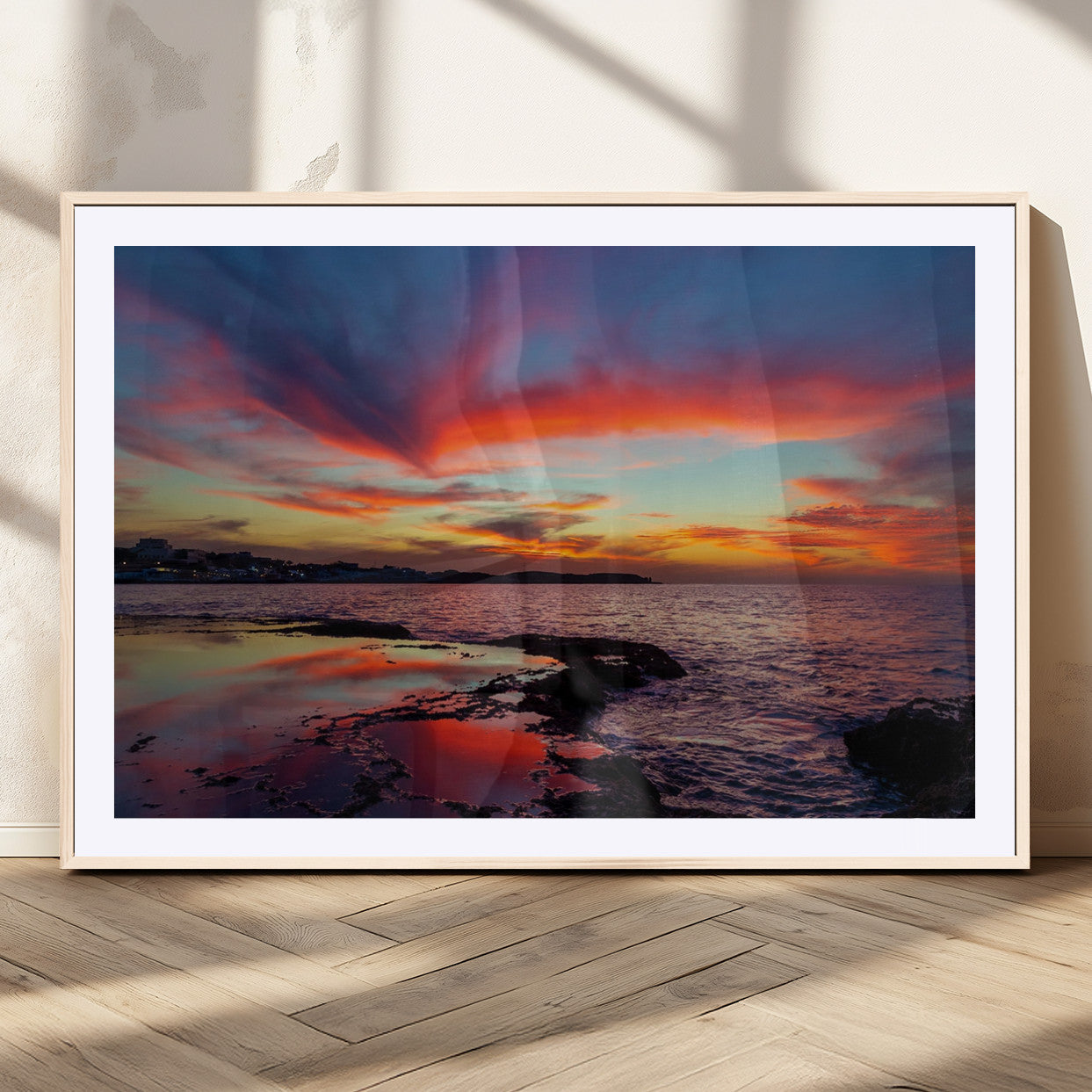 MGC-FP-36x24 - Glorious Sunset on The Beach Wall Art Canvas Print