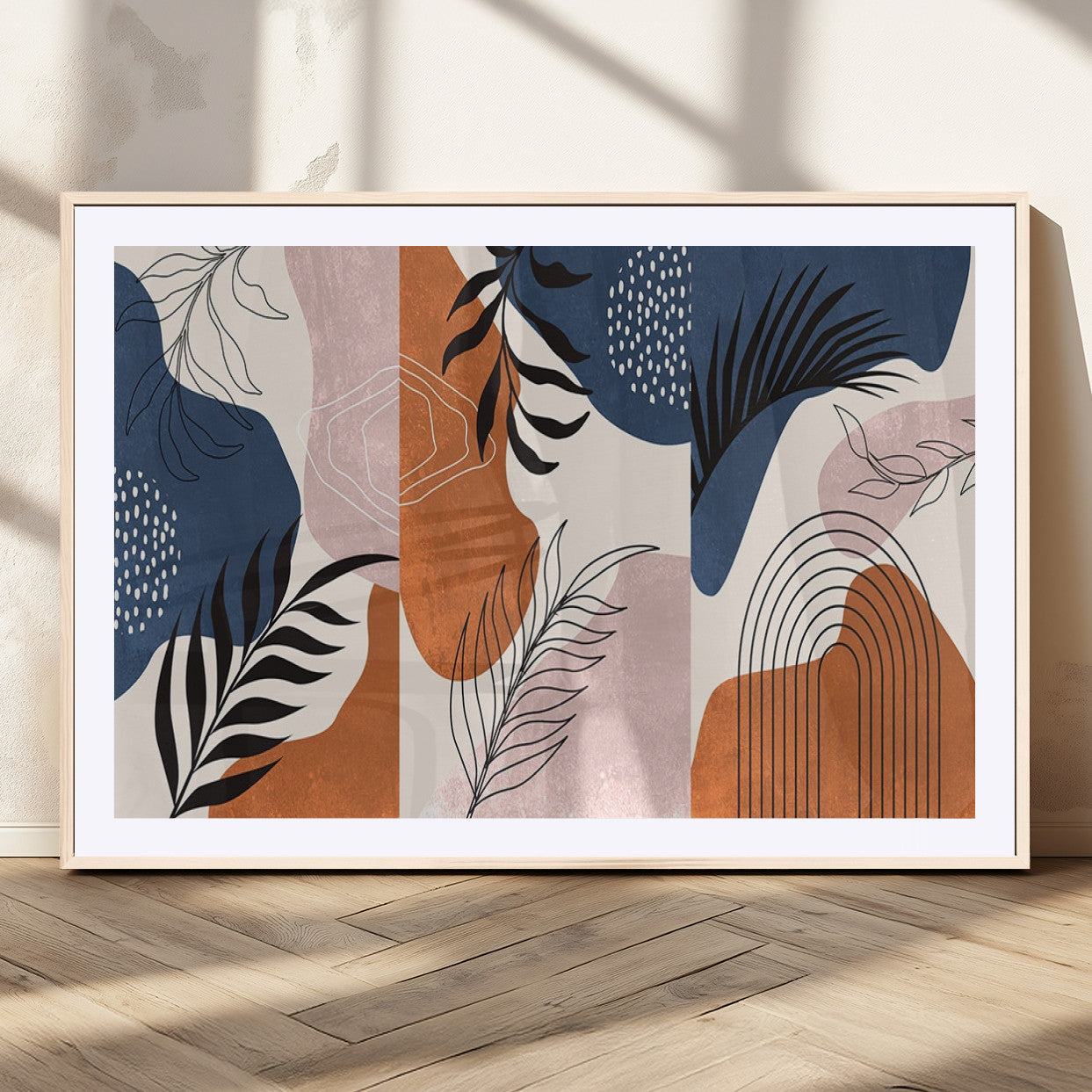 MGC-FP-36x24 - Boho Wall Art Canvas Print Set Mid-Century Prints Bohemian Wall Artwork Prints Boho Neutral,