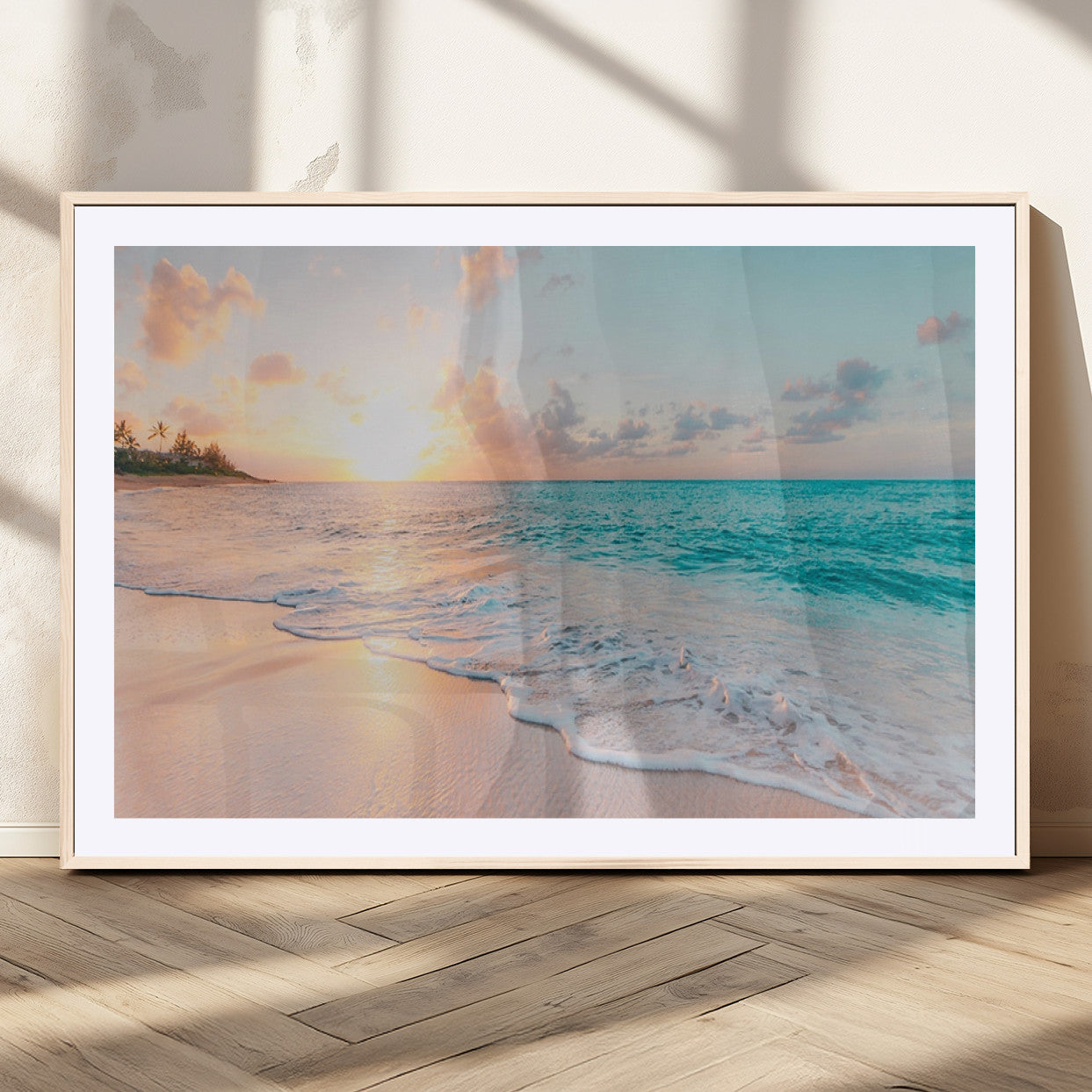 MGC-FP-36x24 - Beach Wall Art - Stunning Ocean Sunset Canvas Print with Coastal Design for Elegant and Relaxing