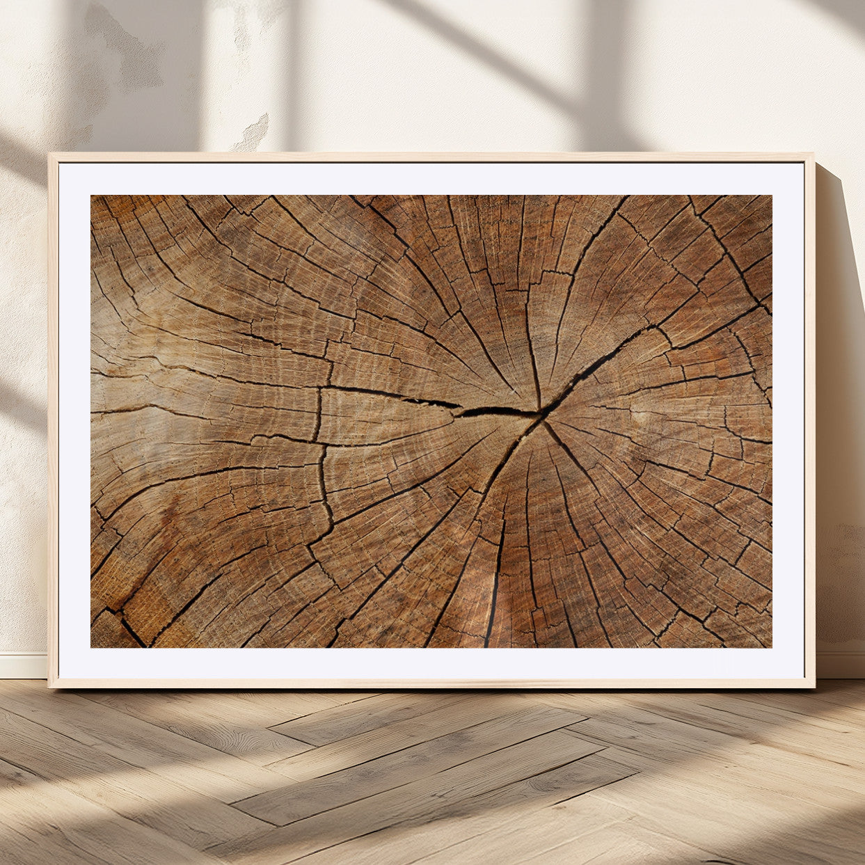 MGC-FP-36x24 - Tree Ring Canvas Art, Rustic Wood Grain Wall Art, Tree Slice Decor for Modern Homes, Giclee