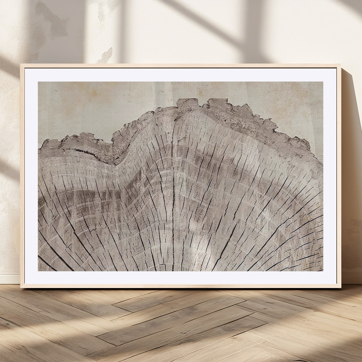 MGC-FP-36x24 - Tree Ring Wall Art Triptych, Rustic Wood Ring Canvas Print, Minimalist Wall Decor for Modern Homes